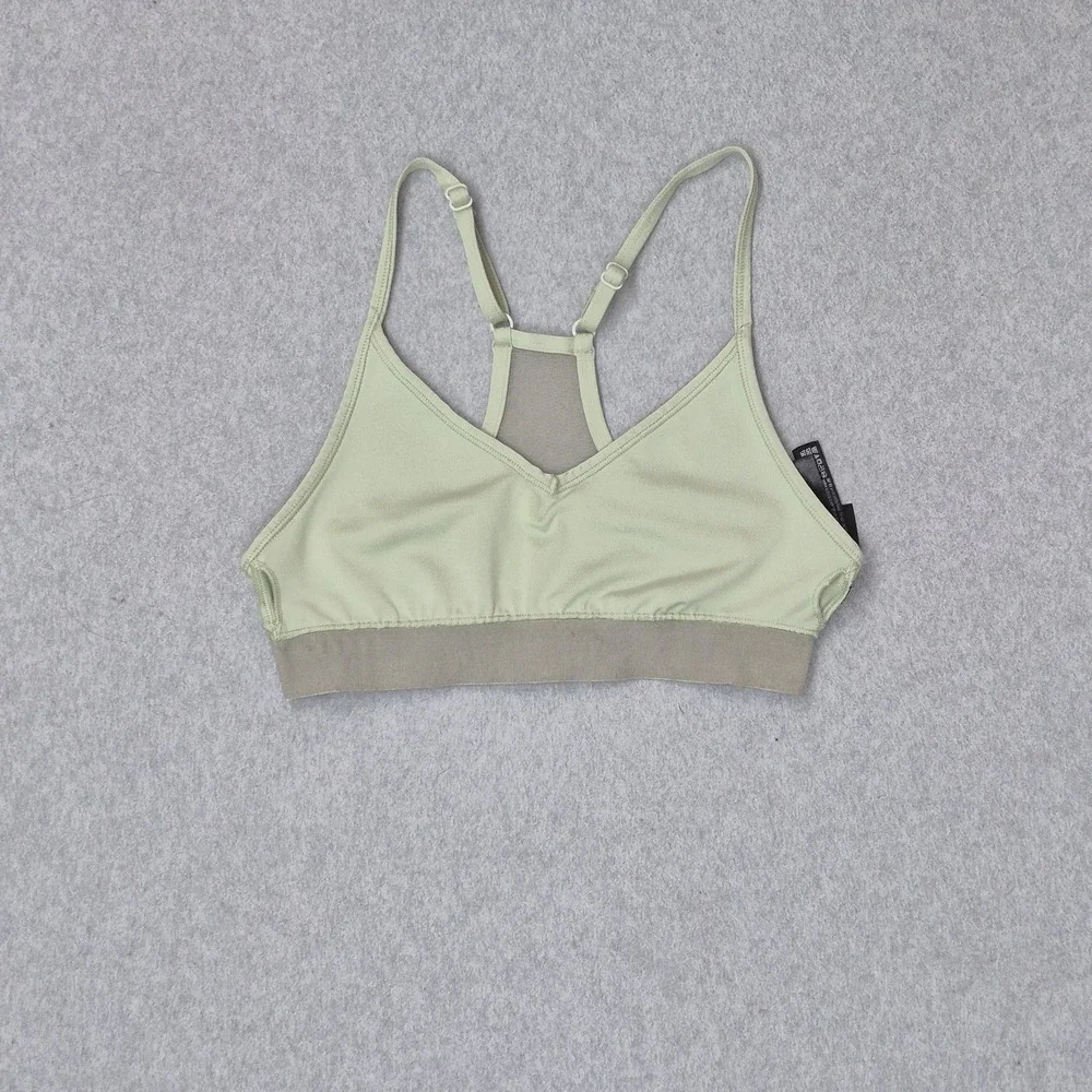 PINK Women Sports Bra XS Green AOP Ultimate Lightly Lined Wireless